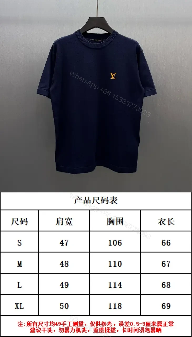 View 10 of Dark Navy Velvet-Lined Essential Tee with Gold Crest Emblem