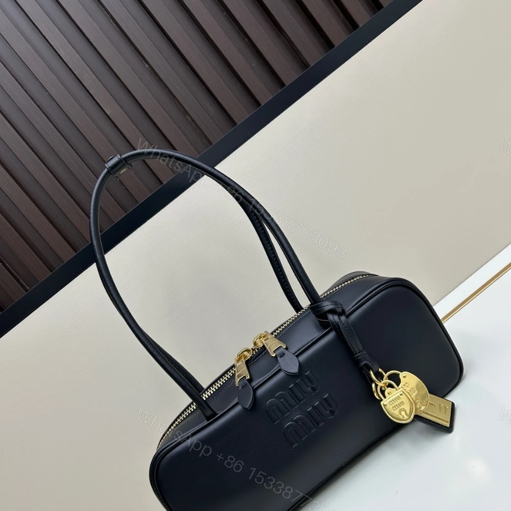 View 2 of MIUMIU BEAU BAG SAND BLACK 28CM 5BB173 2CRW F0002 V OTM