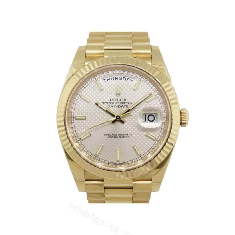 View 2 of Rolex Day-Date 36 128239 Super Clone : 36mm White Gold Silver Diagonal Dial