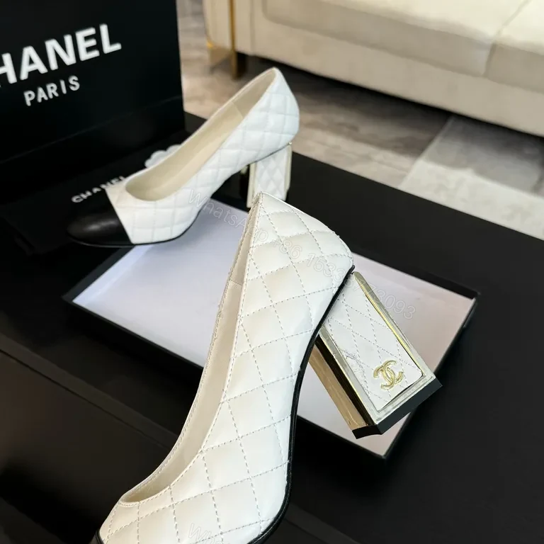 View 5 of Chanel-Inspired Quilted Pumps: Two-Tone Cap-Toe, Comfort