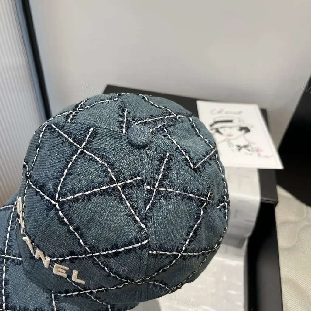 View 3 of Denim Quilted Cap: Luxe Streetwear Essential
