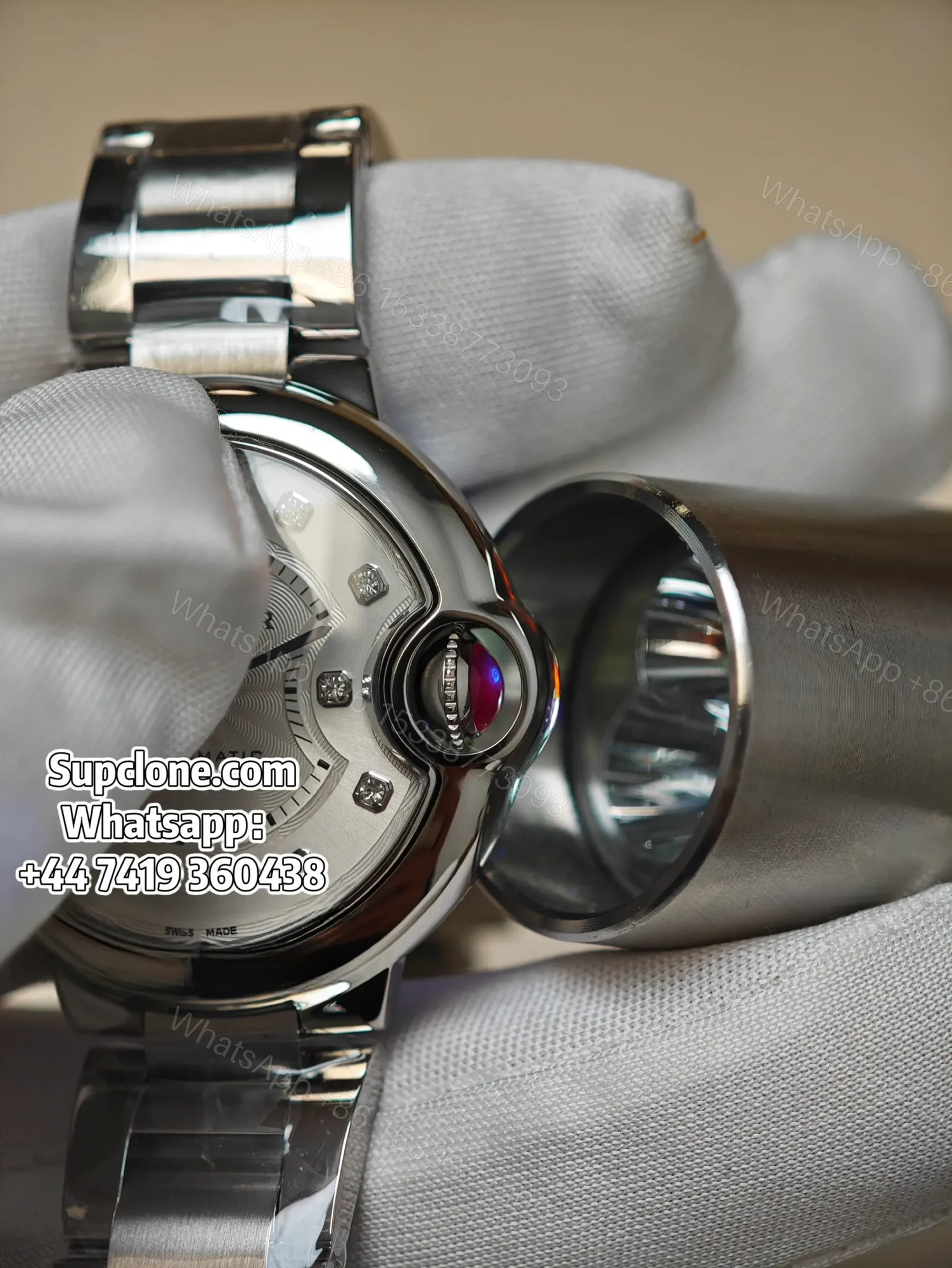 View 9 of Cartier Ballon Bleu 28mm WE902073 Super Clone Silver Plated Dial