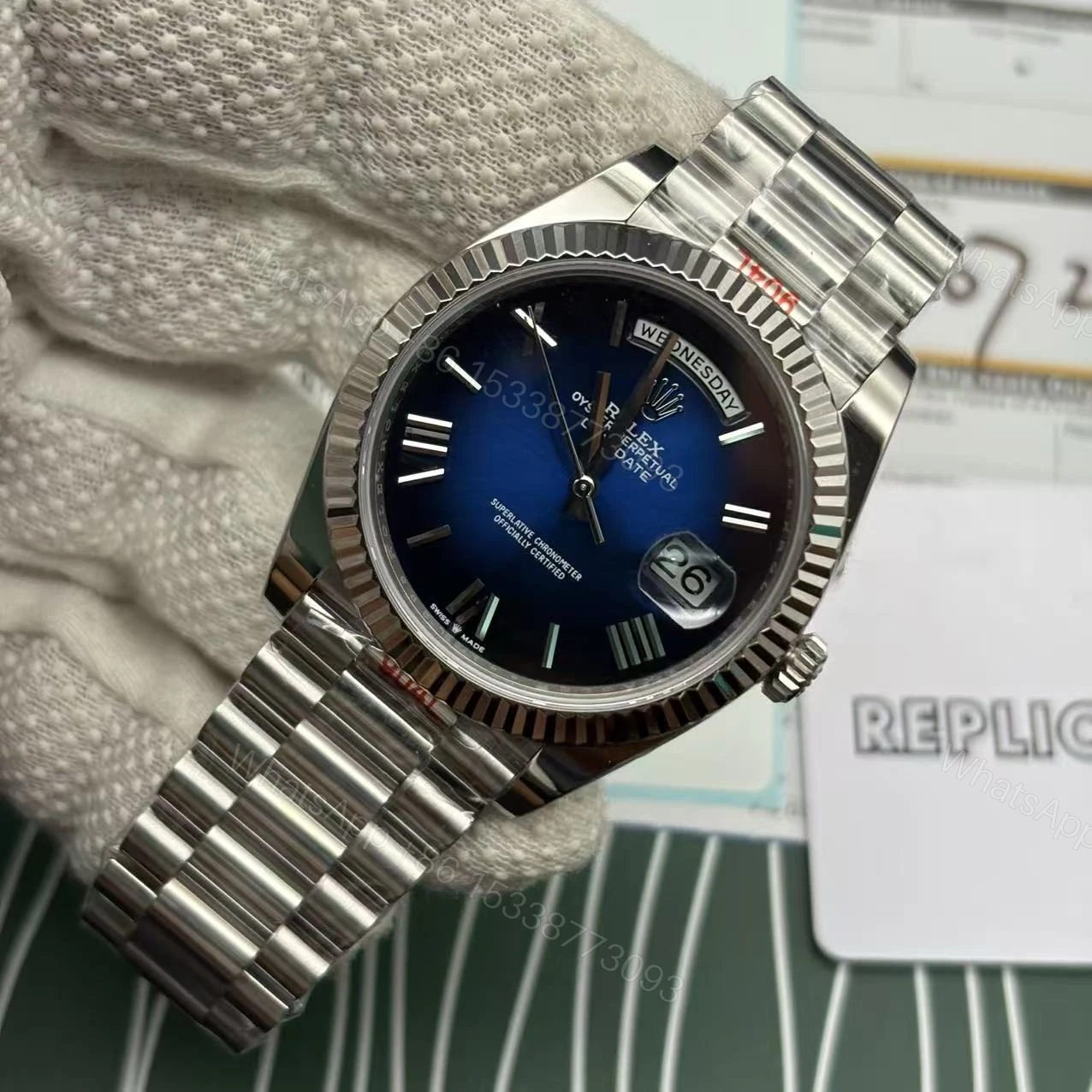 View 4 of Rolex Day-Date M228239 Blue Watch