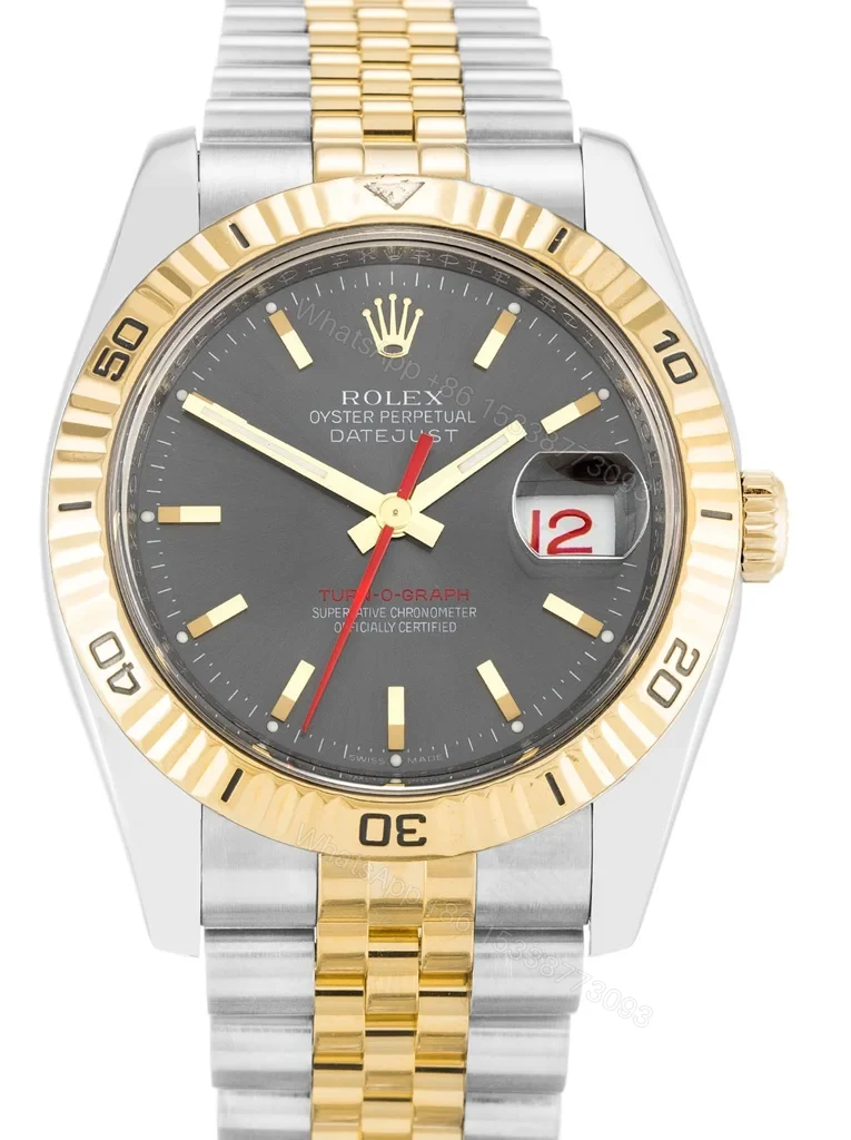 Replica Rolex Datejust Turn-O-Graph Grey Dial 116263 36 mm — view 1