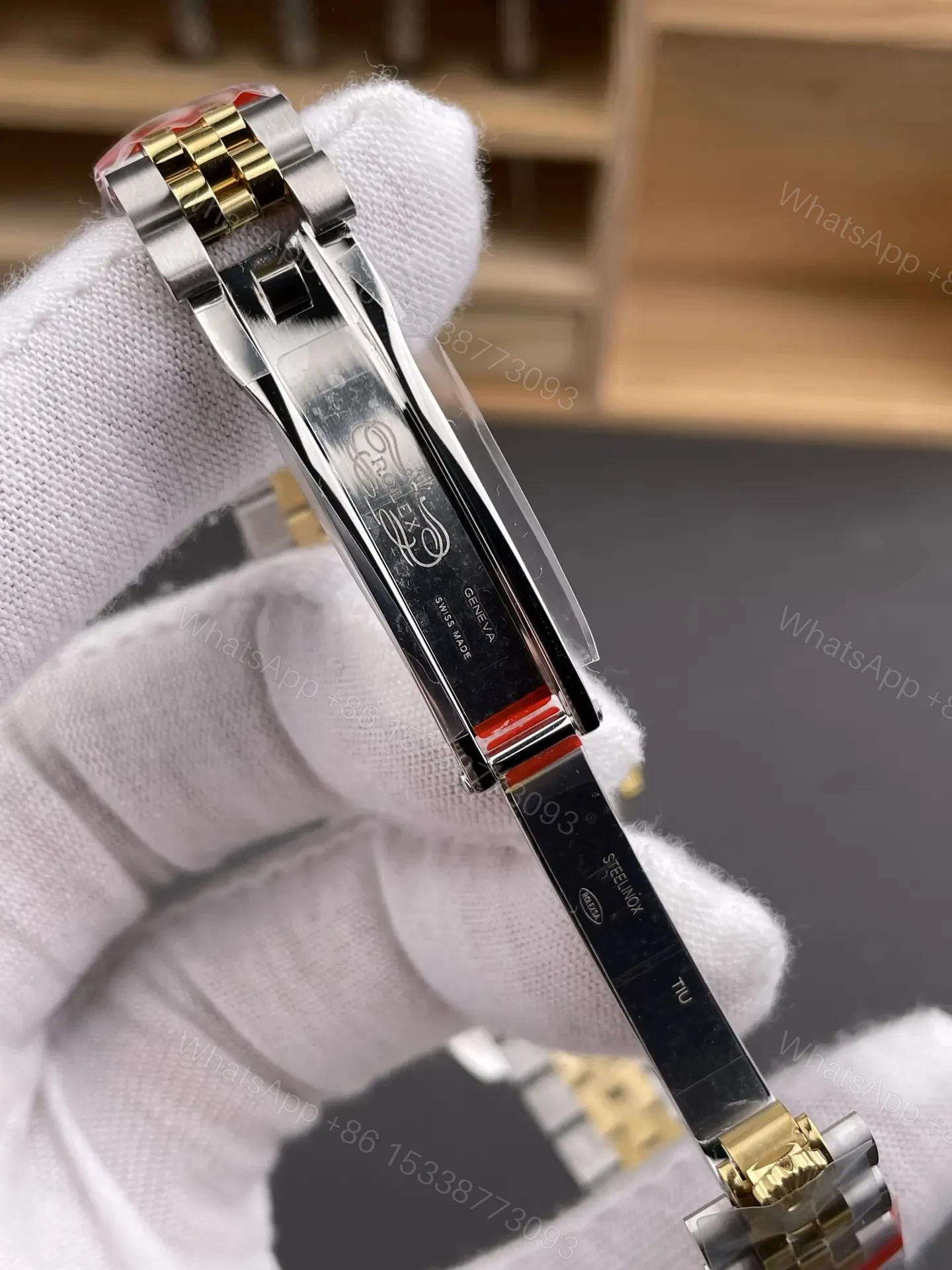 View 7 of Rolex Datejust 31 Stainless Steel Yellow Gold Fluted MOP Jubilee 278273-0028