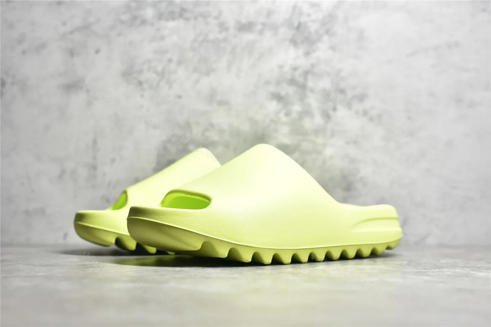View 2 of UA Yeezy Slide “Glow Green” Reps
