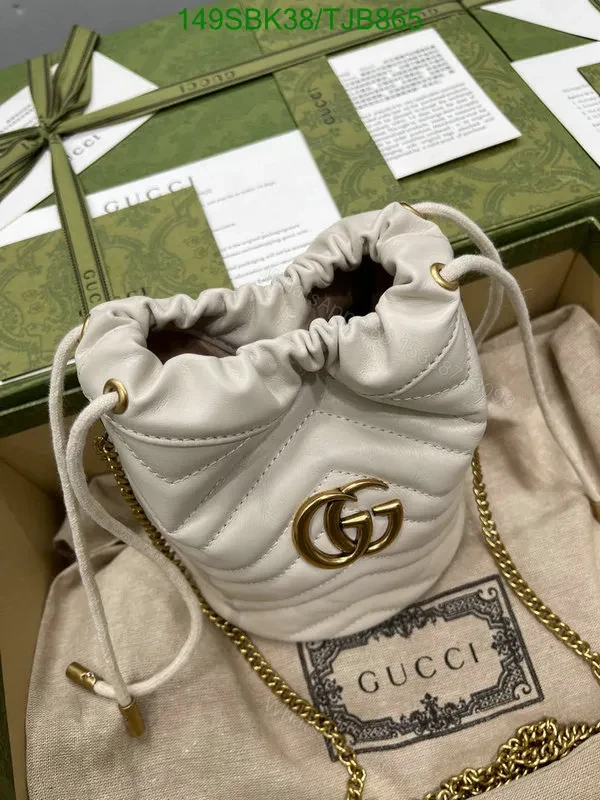 View 18 of Gucci Red Matelassé Leather Mini Bucket Bag 575163