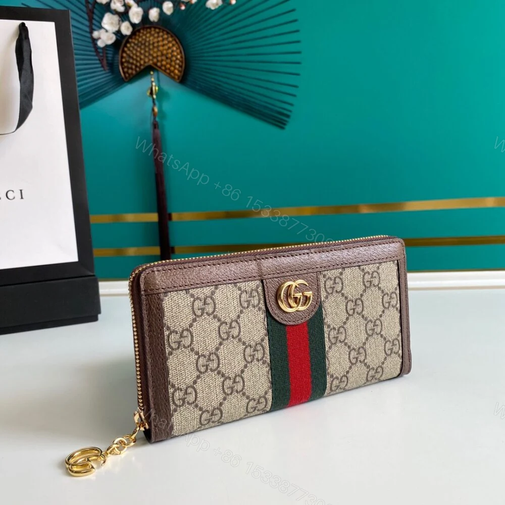 View 2 of Gucci Ophidia Zip Around Wallet Brown 19Cm 523154 96IWG 8745
