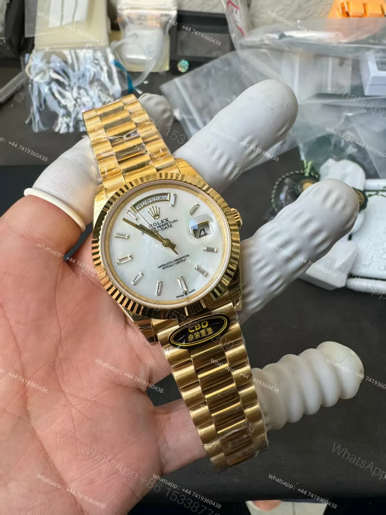 View 5 of Rolex Day-Date M228238-0071 1:1 Replica White Dial 40MM 3255 Movement Presidential Bracelet Super Clone Watch