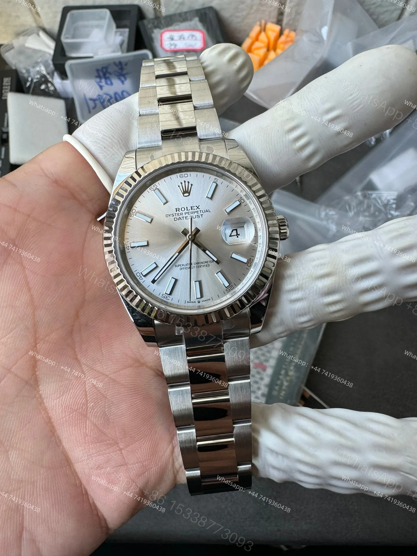 View 2 of Rolex Datejust M126334-0003 1:1 Replica Silver Dial Oyster 41MM 3235 Movement Super Clone Watch