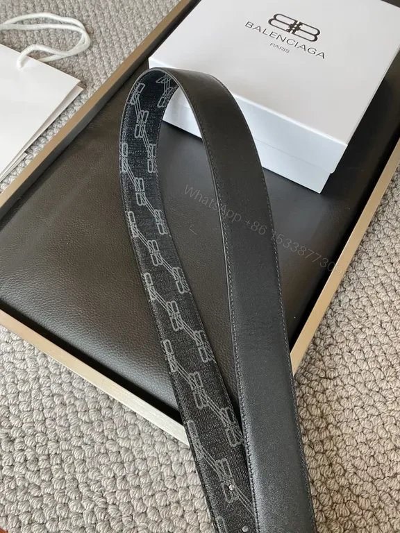 View 3 of Black Leather Belt with Double-B Buckle â€“ Premium Designer-Inspired Accessory