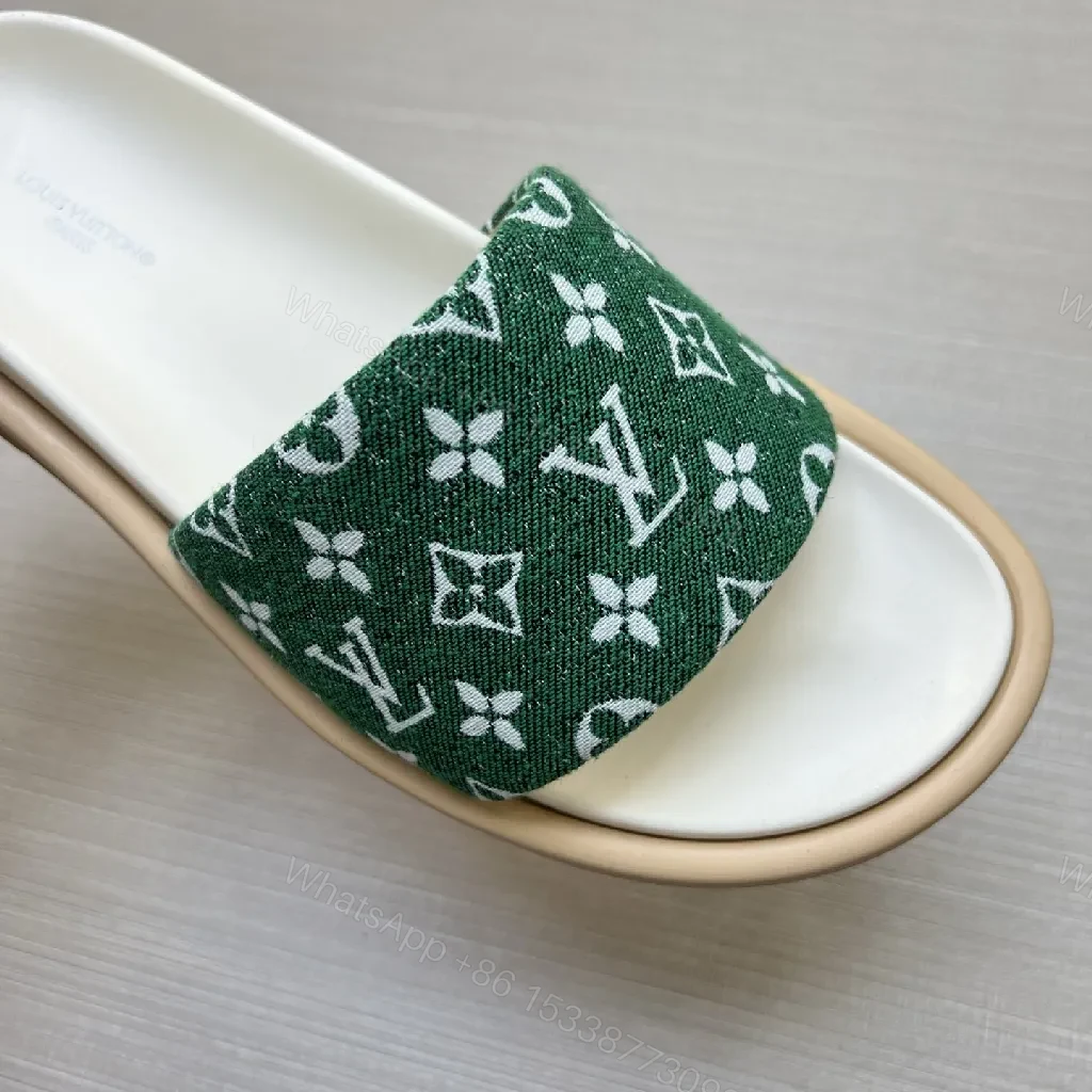 View 9 of Green Monogram Slip-On Sandal with Patterning
