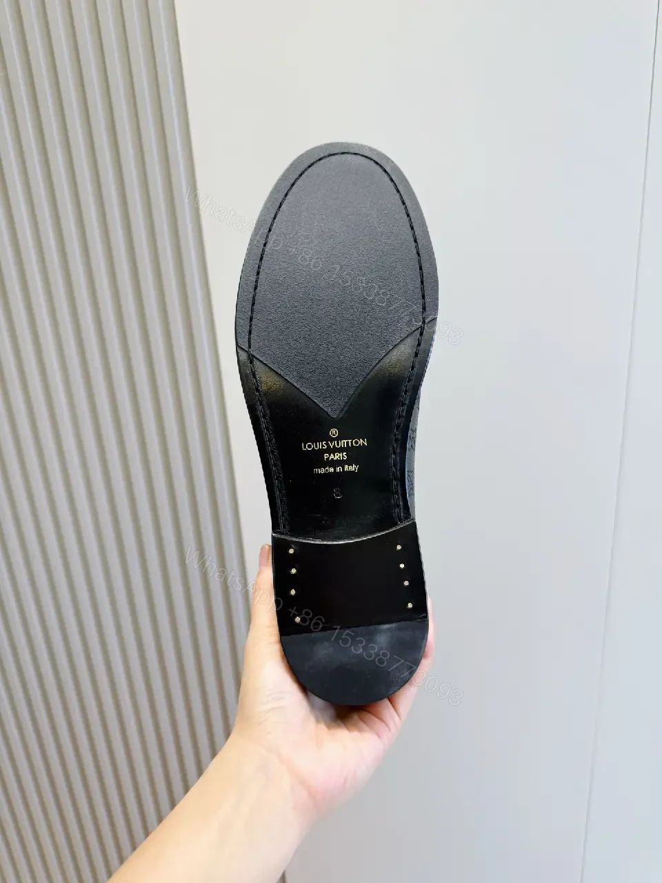 View 5 of Black Leather Moccasin Loafers with LV Buckle, Casual Style, Men’s Shoes