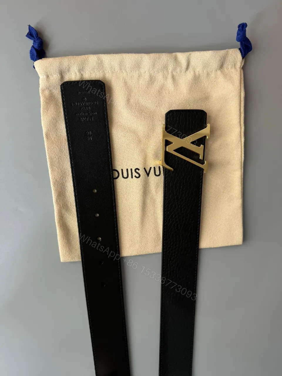 View 3 of Chic Black Leather Belt with Gold Buckle - Luxury Poise