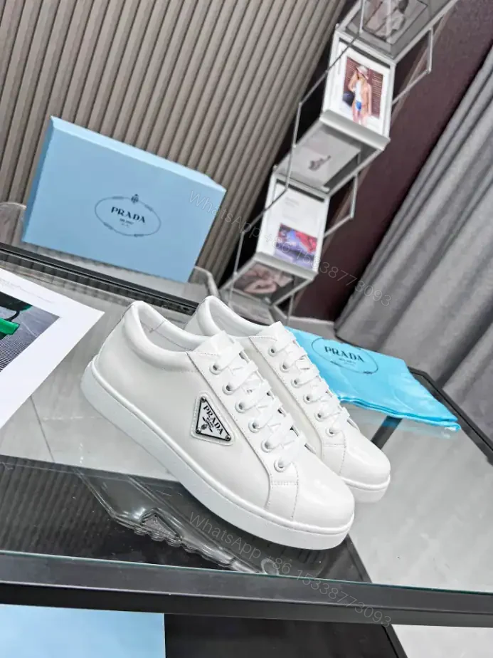 View 8 of PRADA BRUSHED LEATHER SNEAKERS – PRD045