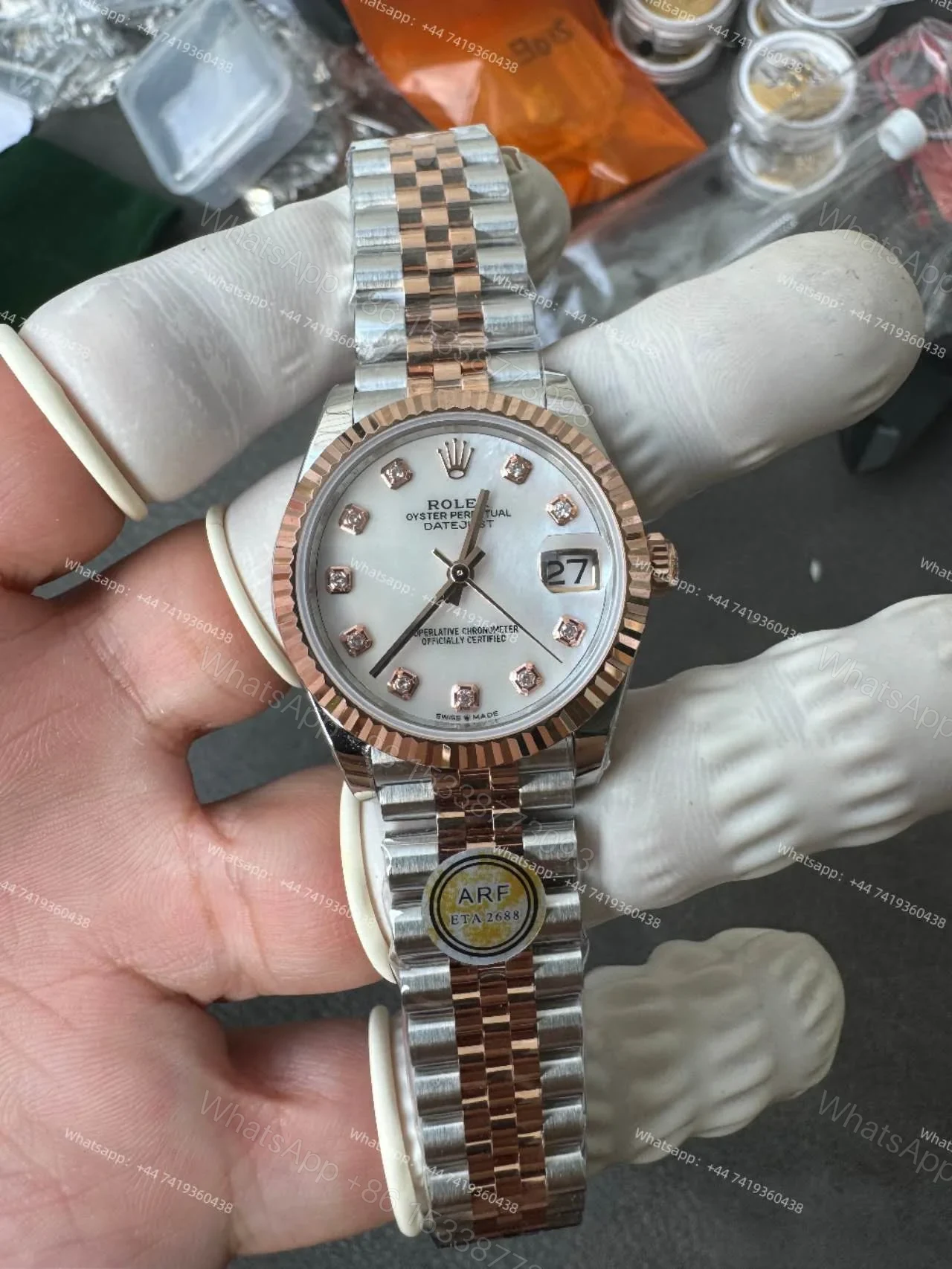 View 2 of Rolex Datejust M278271-0026 1:1 Replica Rose Gold Mother of Pearl Dial Jubilee 31MM 2236 Movement Super Clone Watch