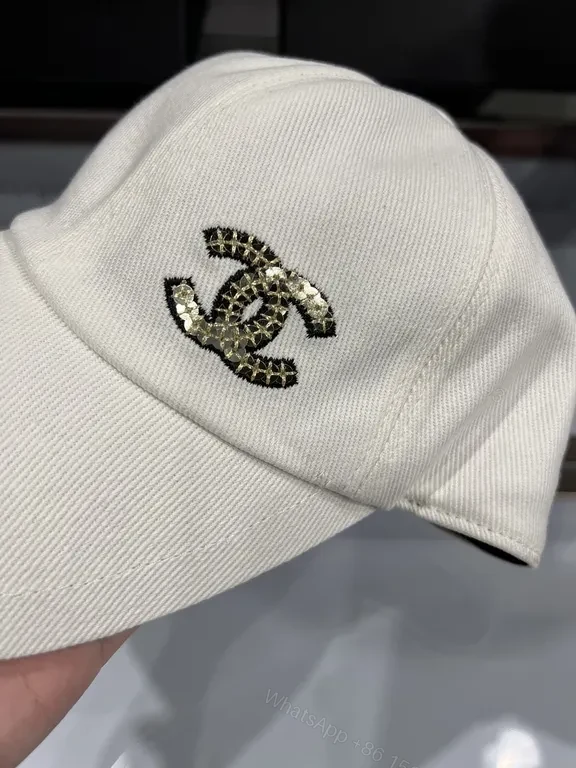 View 2 of Minimalist Chanel-Inspired Cap: White/Charcoal, Casual Luxe