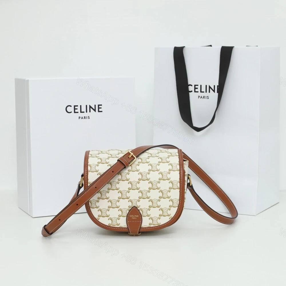 View 6 of 高仿Celine*Folco系列馬鞍包191502白印花免檢版