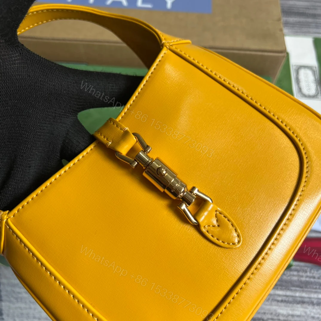 View 5 of GG JACKIE MINI 19 SHOULDER BAG IN YELLOW CALFSKIN