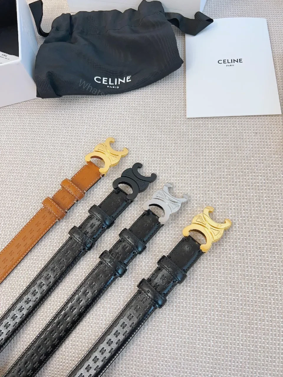 View 5 of Refined Black Leather Belt with Gold Buckle – Modern Luxury Belt