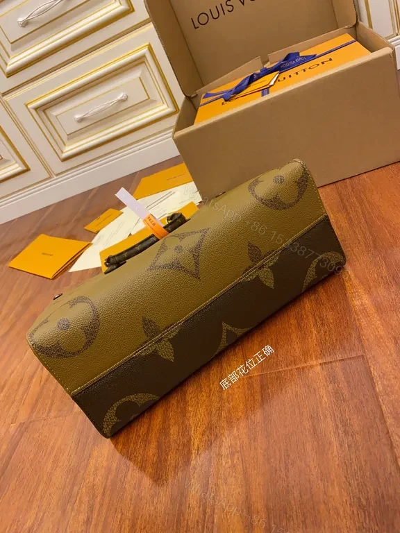View 2 of Olive Monogram Tote â€” LV-Coated Canvas, All-Day Versatility