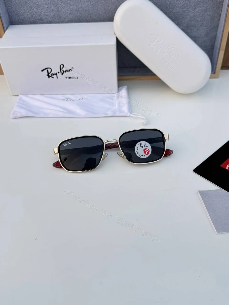 View 2 of First Copy RayBan 5601 Gold Black Sunglasses