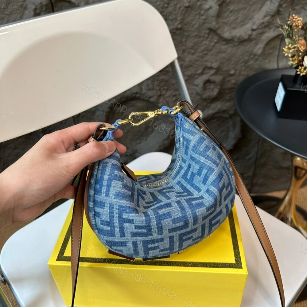 View 7 of FENDI FENDIGRAPHY MINI BAG DENIM BLUE FF 20CM 8BS081AS3FF1PLN