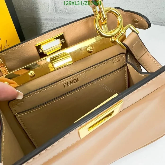 View 4 of Fendi Beige Peekaboo ISeeU Small Bag ZB7481