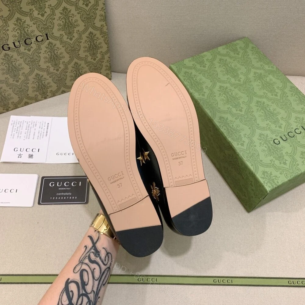 View 7 of Gucci Jordaan Embroidered Leather Loafer Black