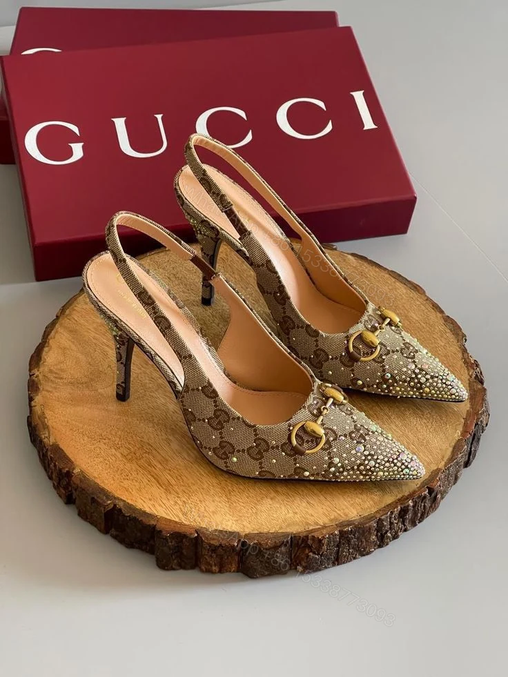 View 9 of FIRST COPY GUCCI LEATHER HEELS