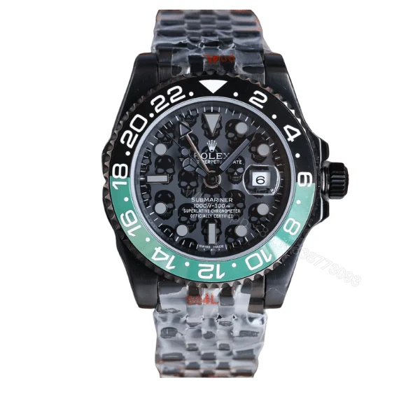 Rolex Oyster Gmt-Master Ii Watch Black Skull Pattern 40Mm — view 1