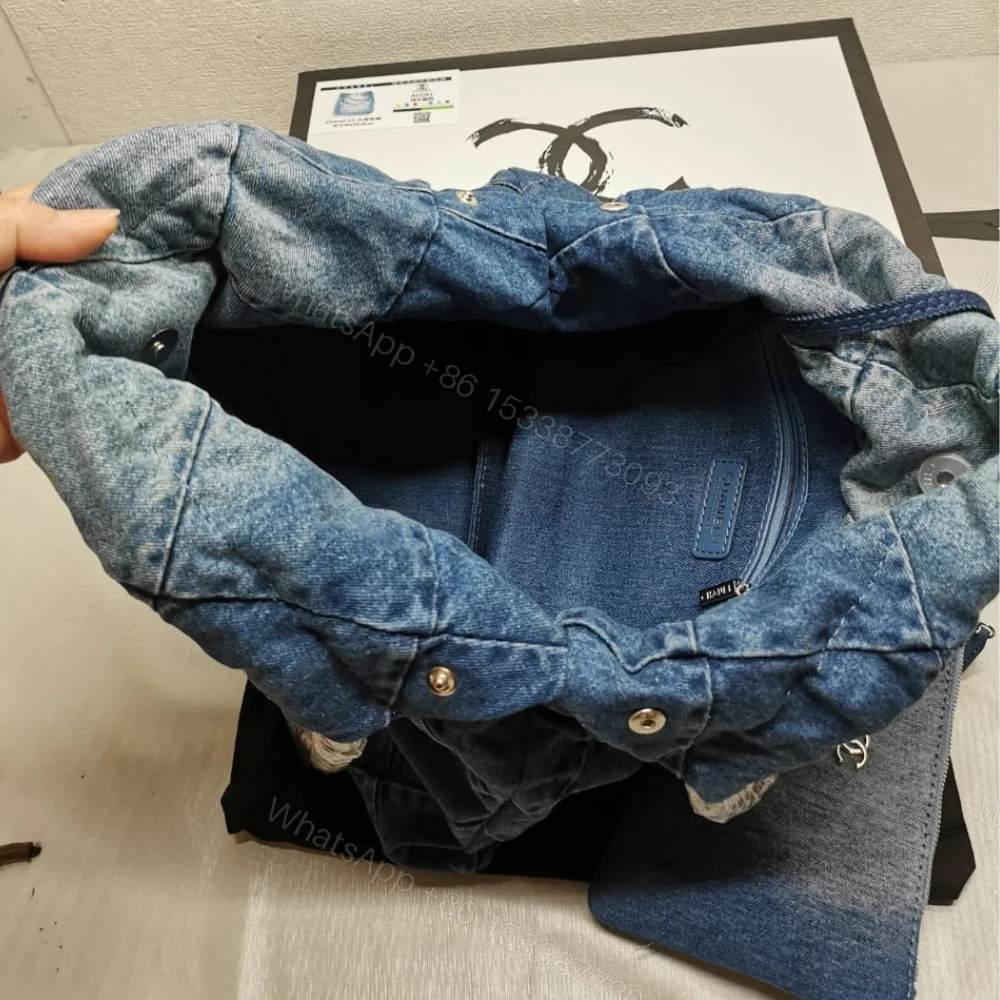 View 6 of Chanel 22 Handbag Washed Denim 41Cm AS3261 B10439 NM981