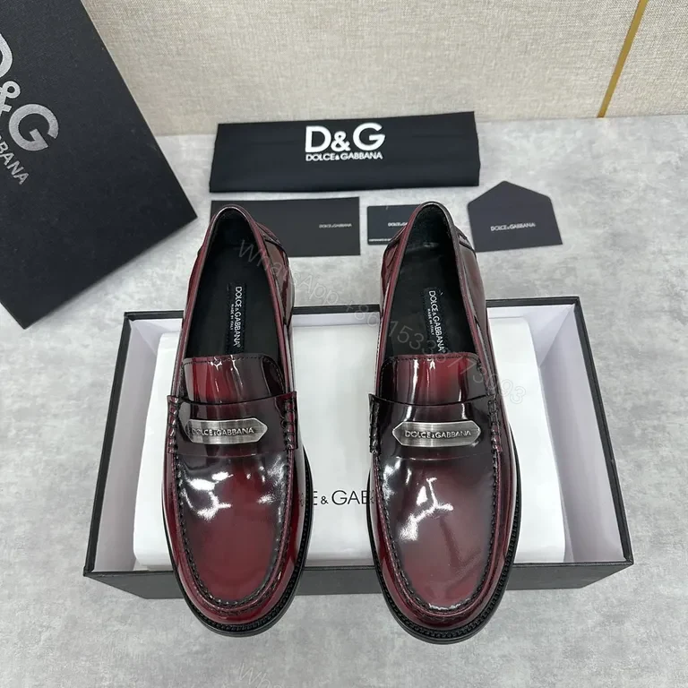 View 4 of Lux Patina Burgundy Leather Penny Loafers - Hand-Finished Shine