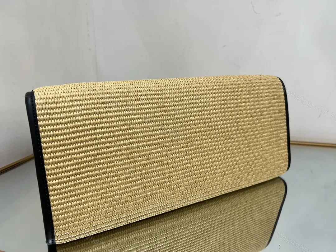 View 8 of Raffia Tote with Studded Logo Leather Trim Tote