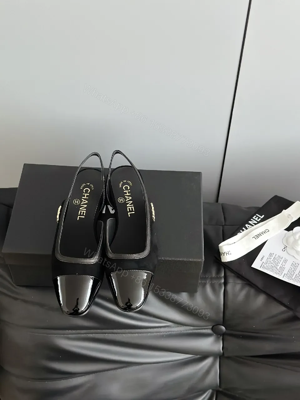 View 5 of Black Patent Slingback Pumps | Minimalist Luxe, Cushioned Comfort