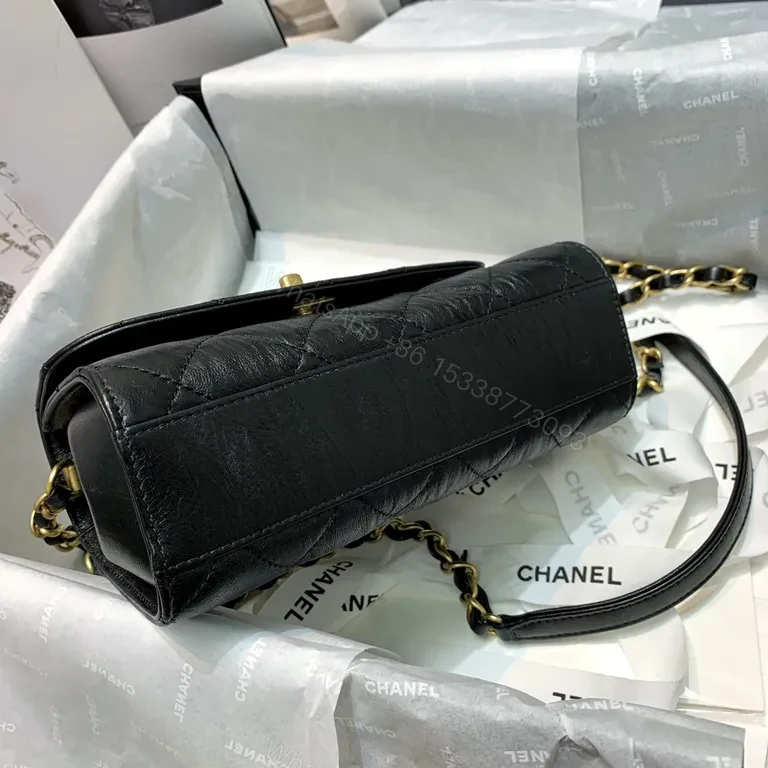 View 3 of Gold-Accent Quilted Crossbody: Timeless Luxe Purse for All Day Wear