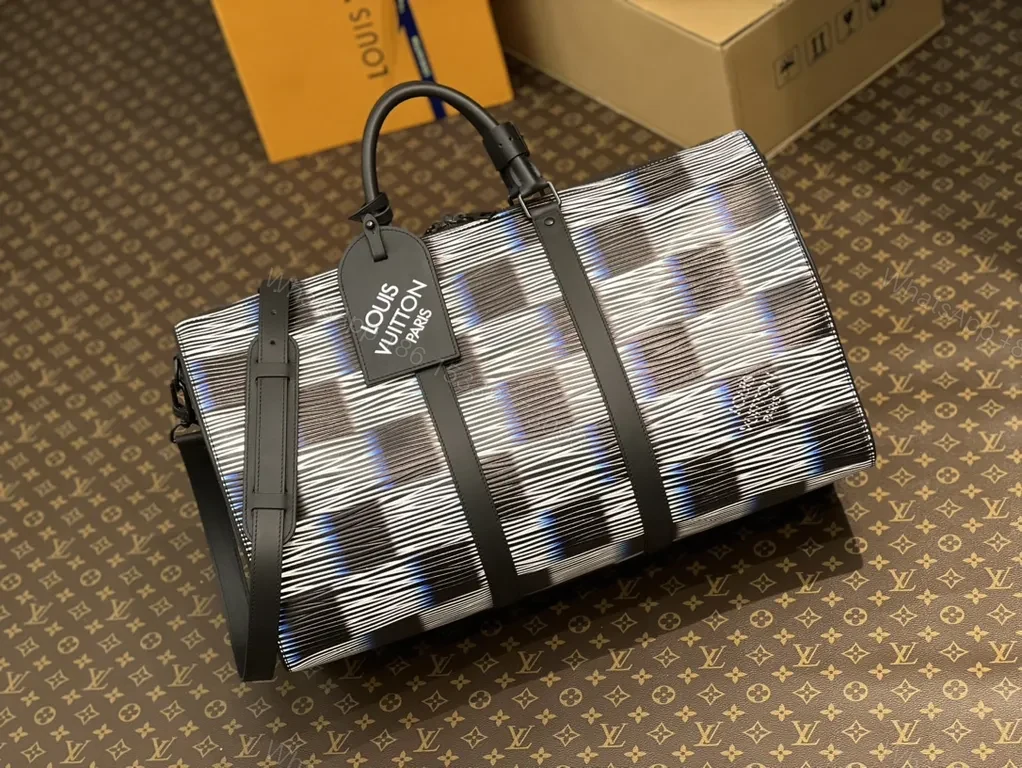 View 3 of Louis Vuitton-Inspired Duffel: Premium Coated Canvas Carryall