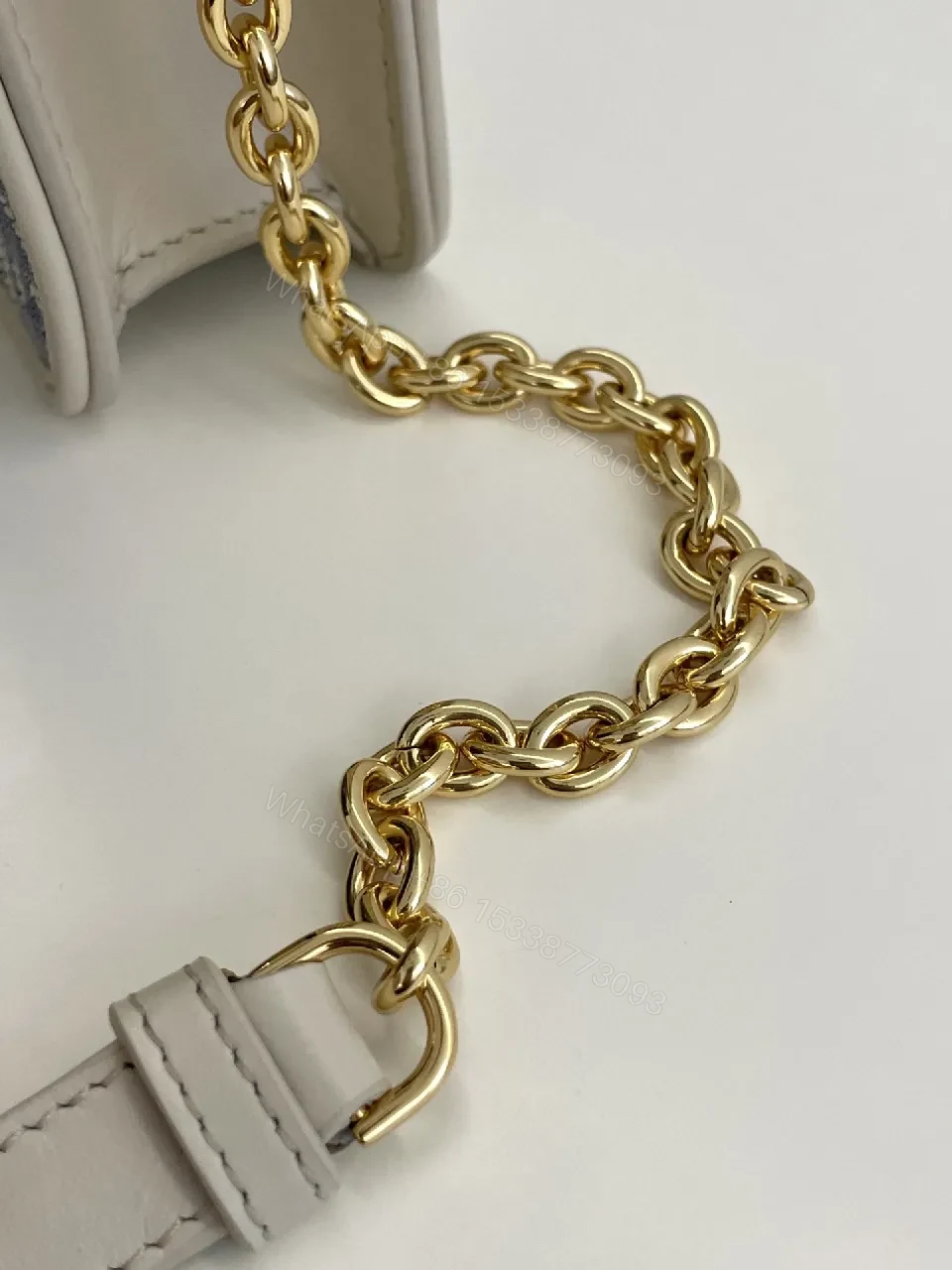 View 3 of Textured Jacquard Evening Bag with Gold Hardware - Structured Chic