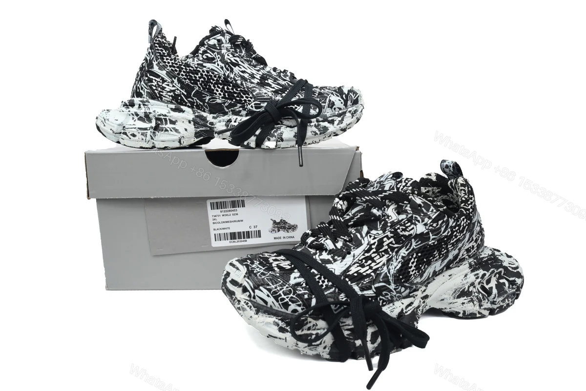 View 2 of Balenciaga 3XL Luminous Black Graffiti 734731 W3XDC 0236