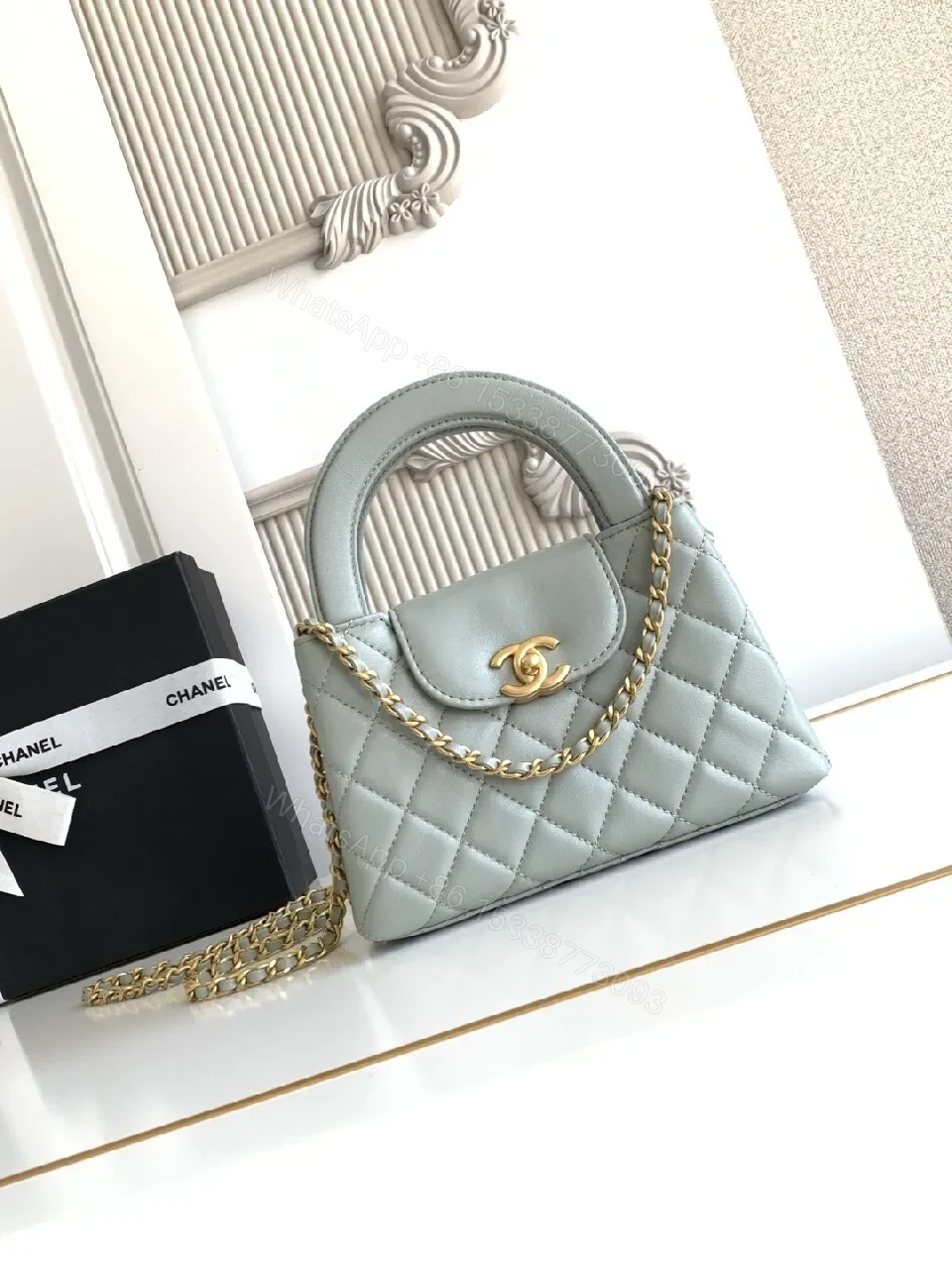 View 10 of Quilted Mini Crossbody Bag - Gold Hardware Luxury Style