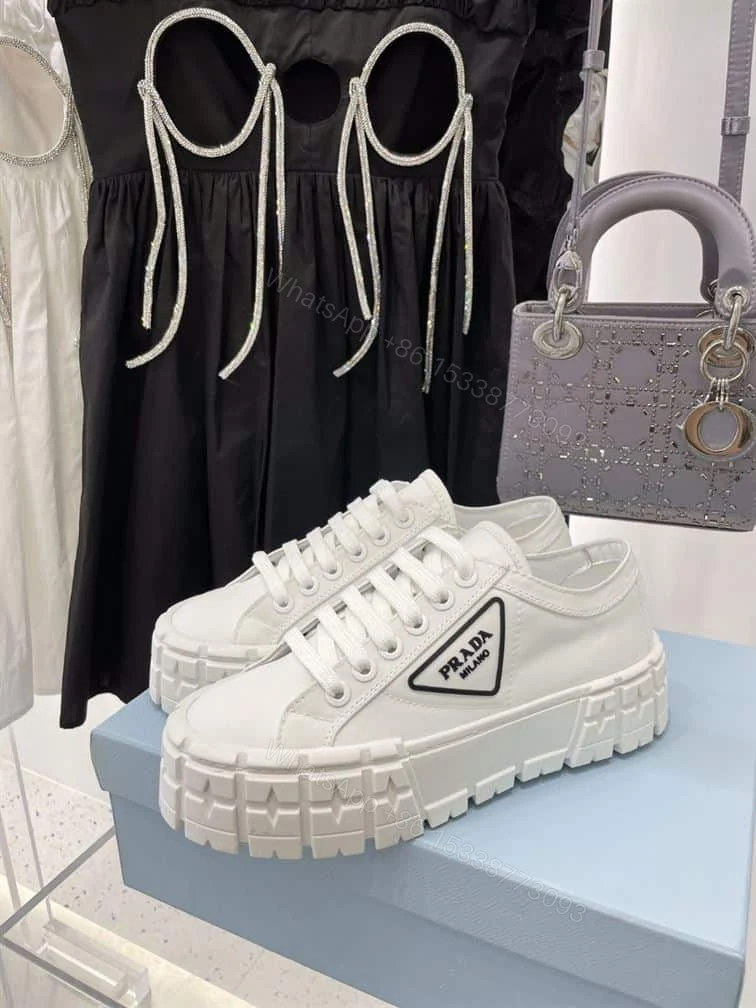 View 4 of PRADA DOUBLE WHEEL RE-NYLON GABARDINE SNEAKERS WHITE – PRD083