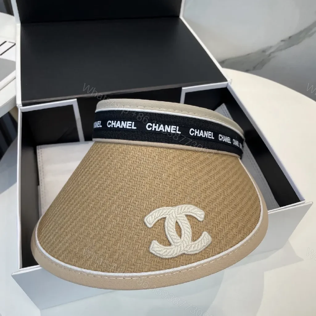 View 7 of Straw Visor: Elegant Beig e Straw, Logo Embroidery, Sun-Chic