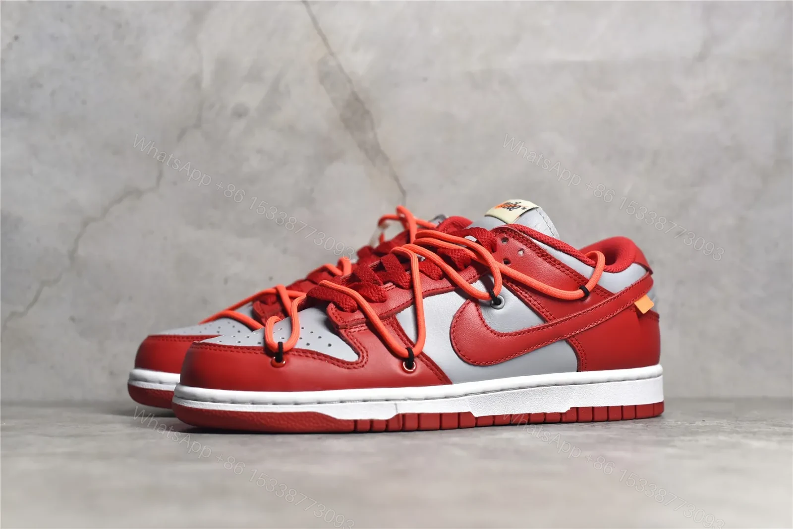 View 2 of Nike Dunk Low Off-White University Red Replicas