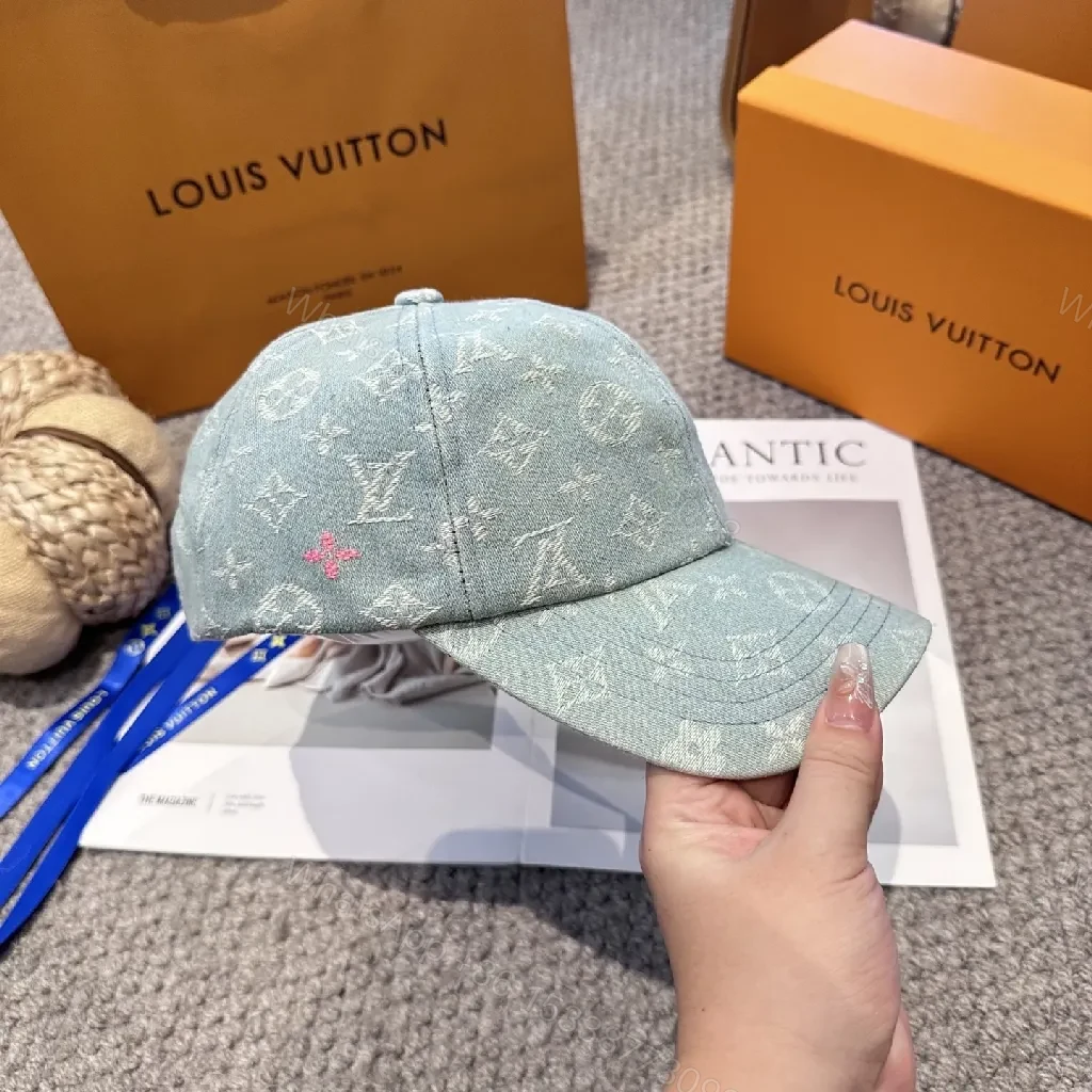 View 9 of Denim Monogram Cap: Luxe Streetwear Shine, Adjustable
