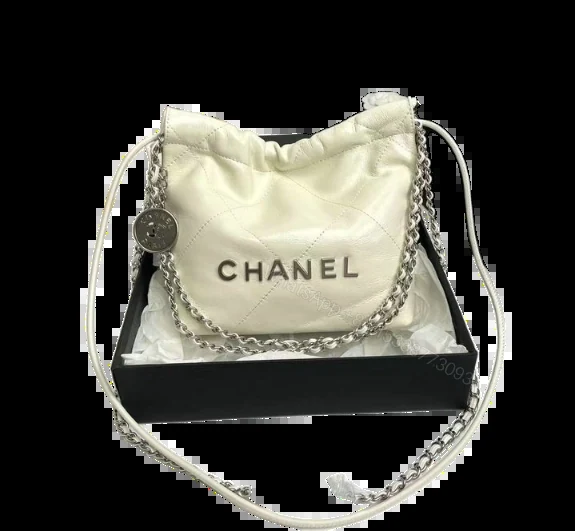 Chanel 22 Mini Handbag QS7719 – White Calfskin — view 1