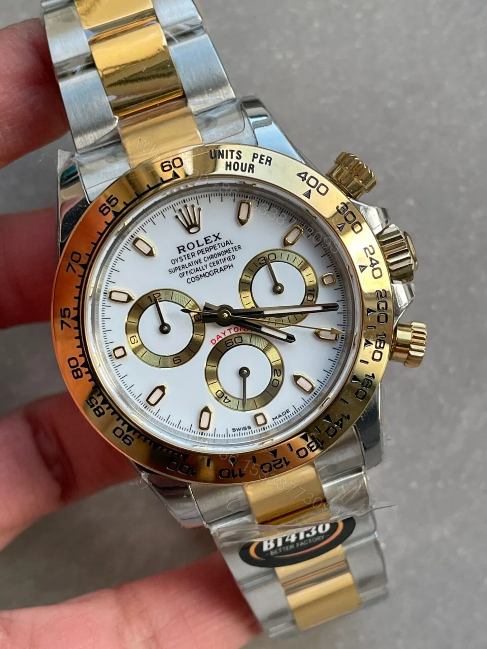 View 2 of BTF factory 1:1 Rolex Daytona 116523 SS 904L & Yellow Gold White Dial A4130