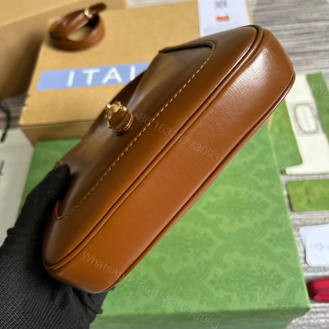 View 8 of GG JACKIE MINI 19 SHOULDER BAG IN CINNAMON BROWN CALFSKIN