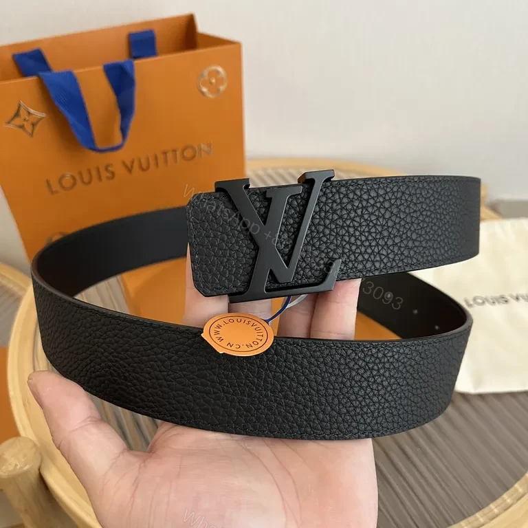 View 7 of Bold Mono Chic Leather Belt with LV Detailing (60 chars)