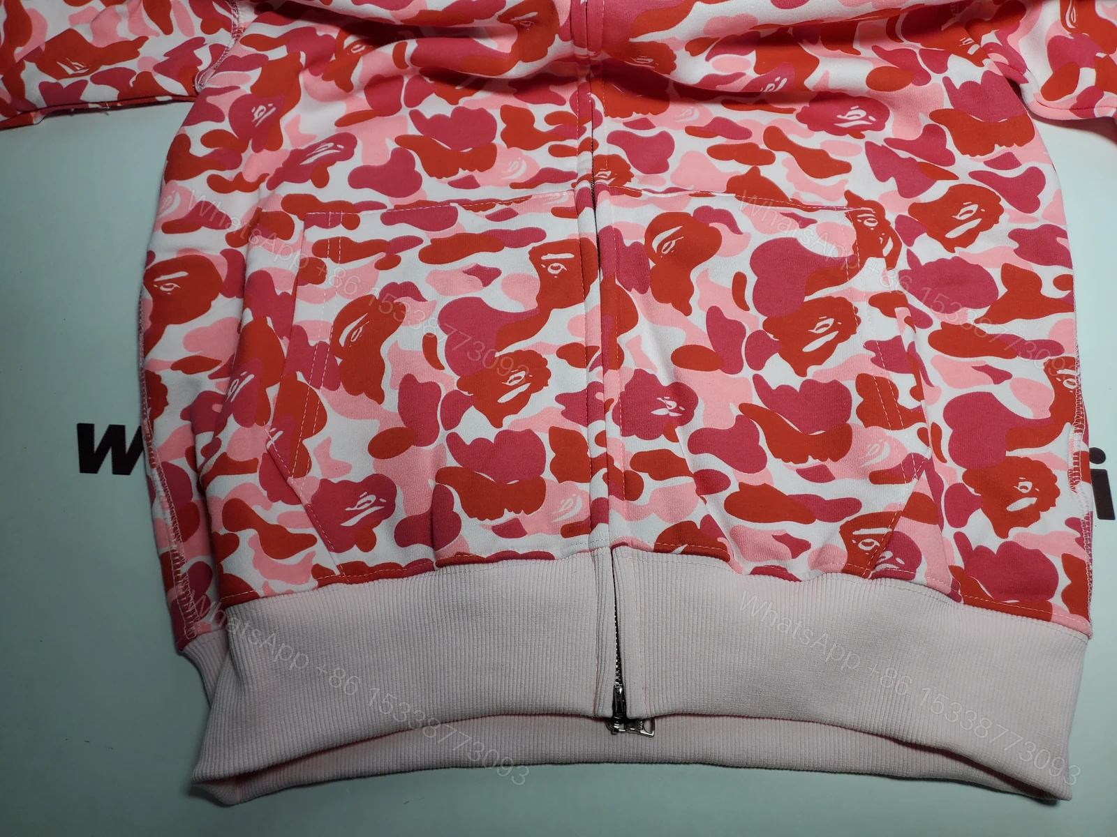 View 5 of BAPE ABC Camo Shark Full Zip Hoodie Pink