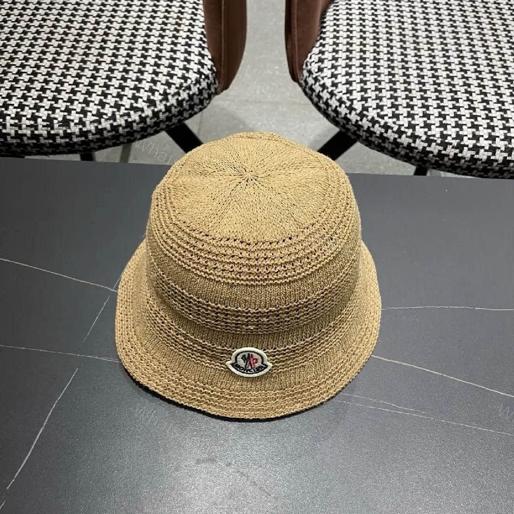View 12 of Lightweight Straw Bucket Hat with Iconic Emblem